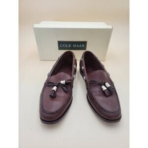 Cole HAAN Country Brown Anissa Tassel SlipOn Loafer Sz 8 N Leather Brazil Vtg